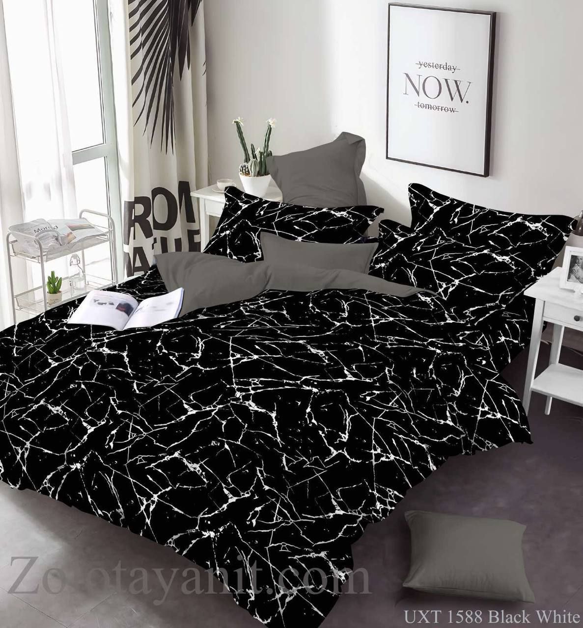 Комплект постільної білизни UTX 1588 Black White
