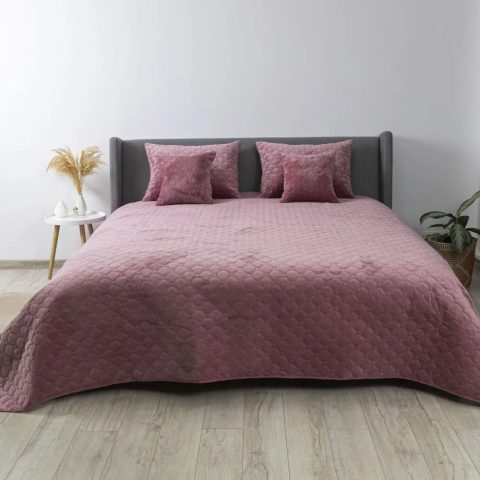 Покривало ТЕП "VELOUR" 150*210 см Mesa Rose/ромб круглий